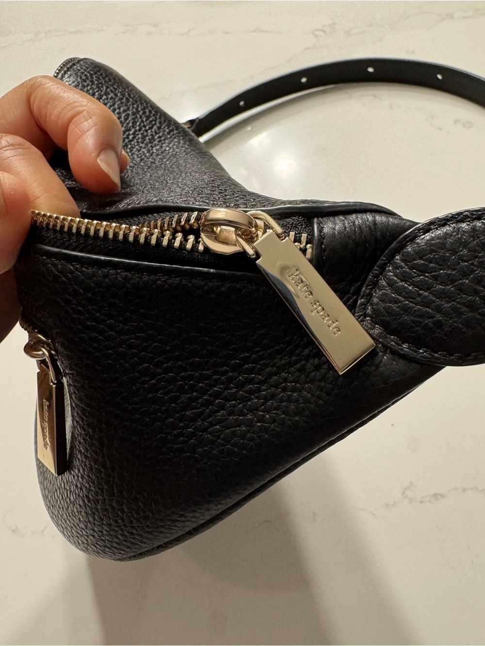 *Like New* Kate Spade Leila Black Pebble Leather Fanny Hip Belt Waist Bag - Picture 12 of 14